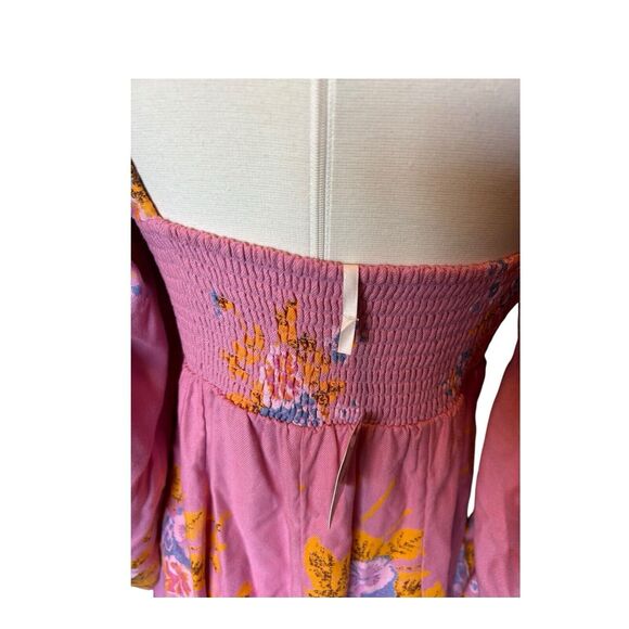 B23 FREE PEOPLE Francesca Mini Dress Floral Dawn Rose Combo SMALL NWT Sweetheart - Picture 10 of 11